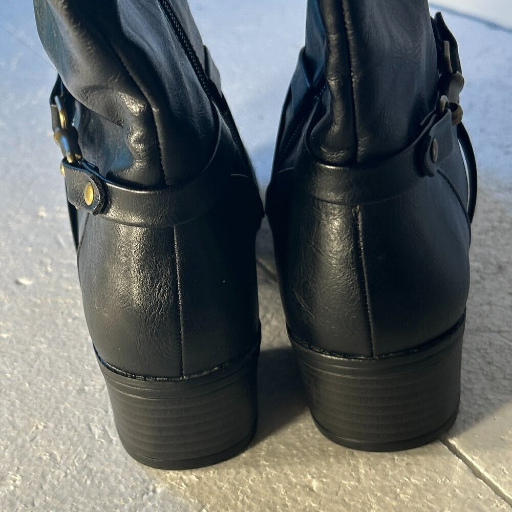 Alex Marie SZ6.5 Stassia Black Leather Riding Boot Old $ Western Moto Essential - Picture 7 of 9